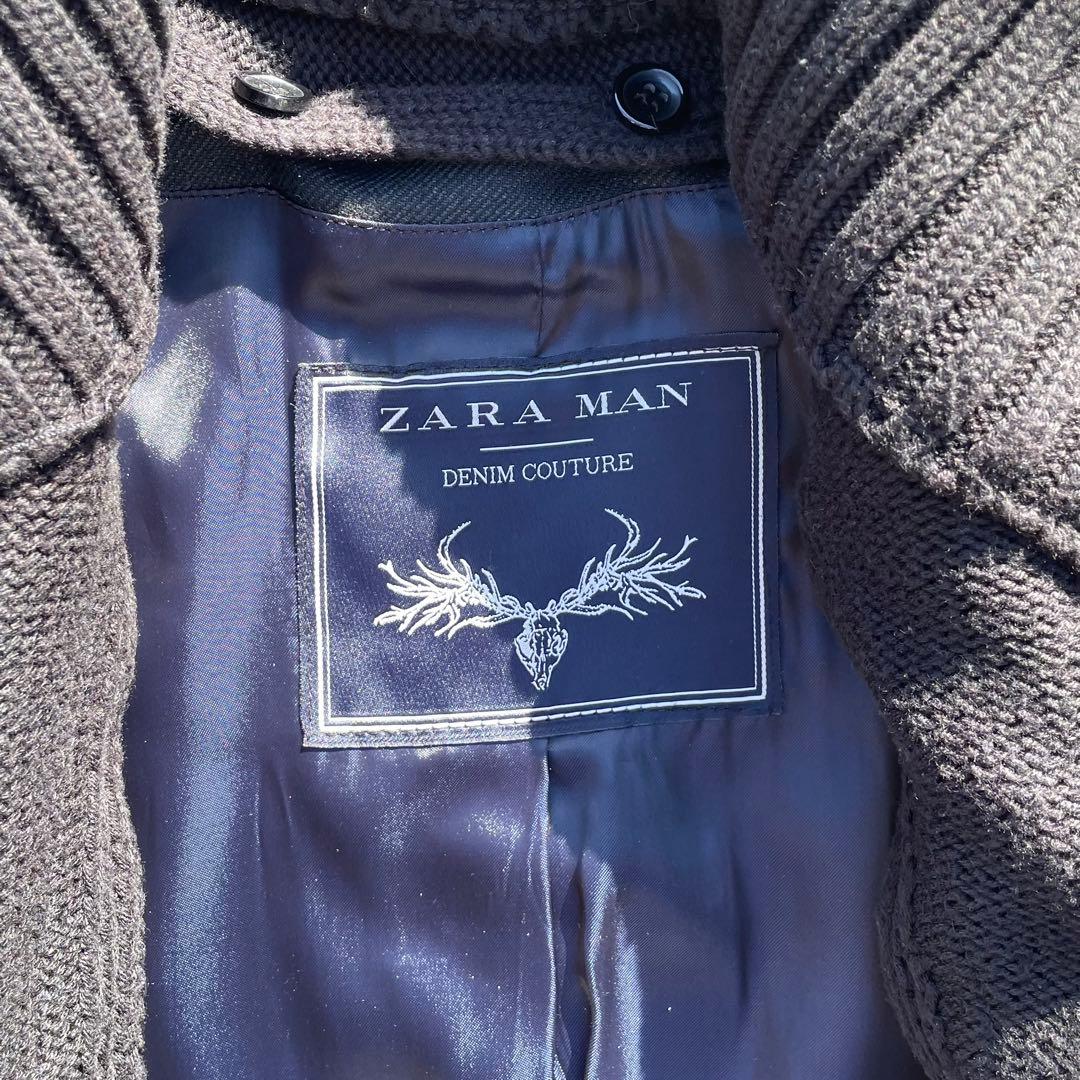 【うんまか仙人】\"ZARA MAN\" レザー切替コート 2way ブラック