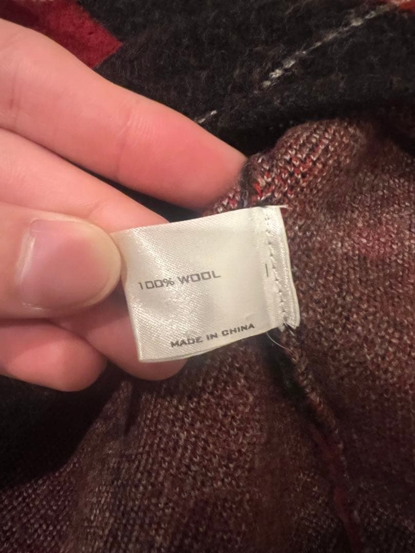 05SS ナイト期 アーガイル柄 ジップアップパーカー フーディ size4