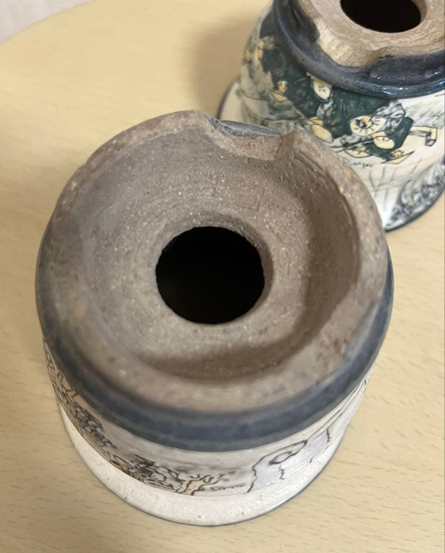 陶翠作　東海道五拾三次画　盆栽鉢