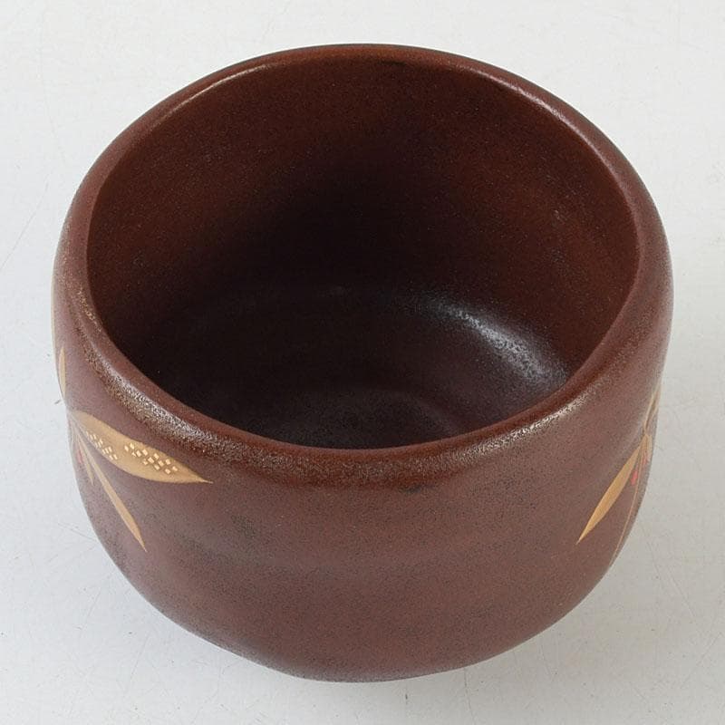 茶道具　輪島塗　柿木章作　藪柑子の図　茶碗　共布共箱　V　9754