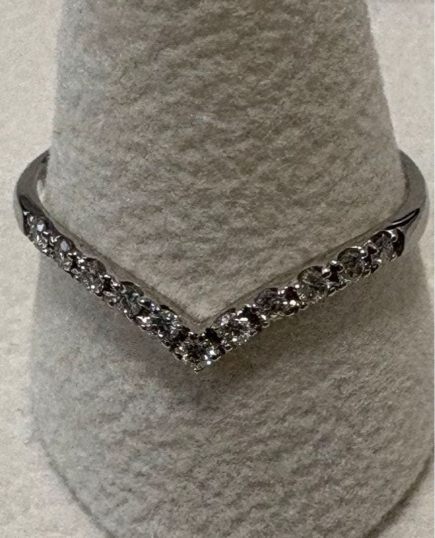 【最終お値下げ】pt950 Vリング　ダイヤモンド　0.15ct 15号　新品