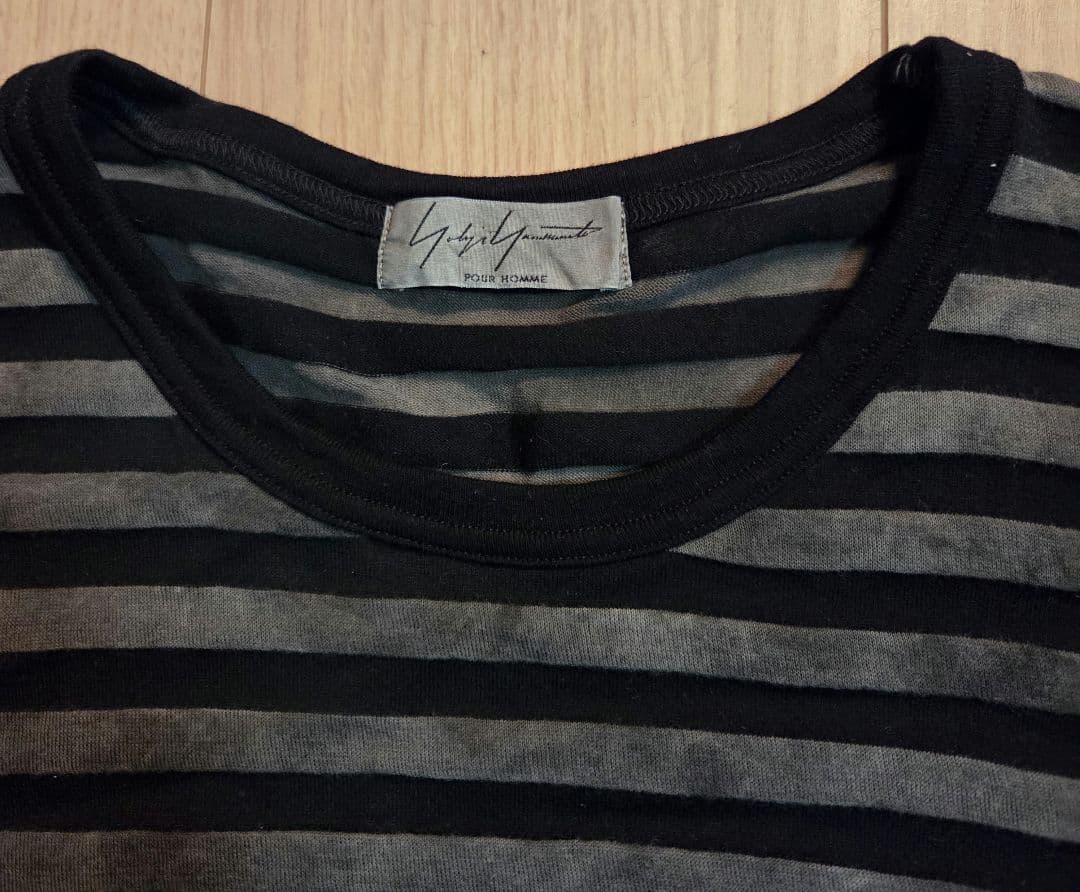 t*t様 Yohji Yamamoto ストライプ少し透けるTシャツ　Lサイズ