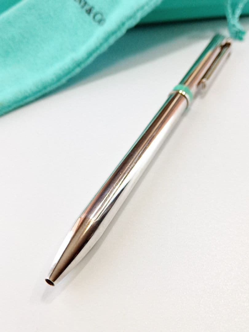 【美品 希少USA刻印】ティファニー ボールペンTクリップ 箱ポーチ付