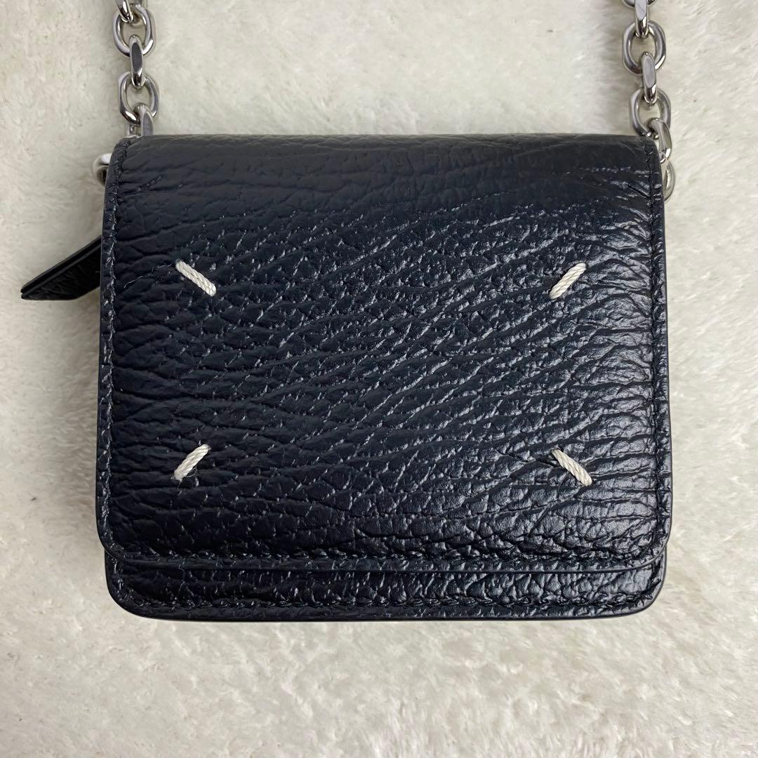 【極美品☆最高級】メゾンマルジェラ チェーンウォレット ブラック 4ステッチ