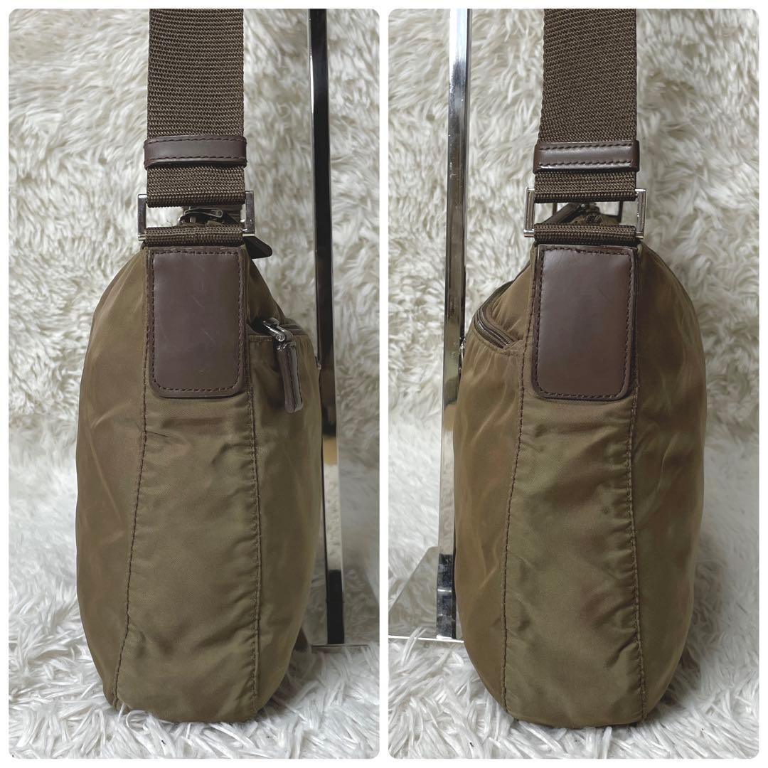 【良品】PRADA プラダ　カメラバッグ　ショルダーバッグ　ナイロン　カーキ