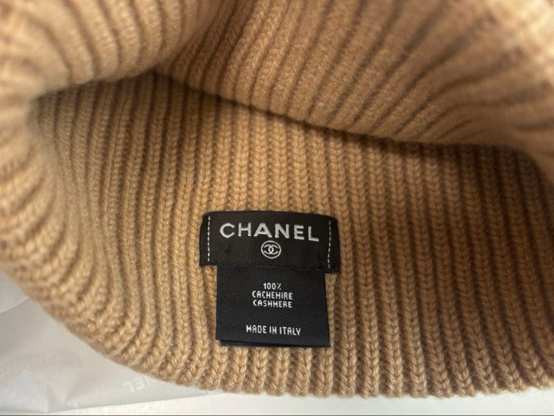 CHANEL ニットキャップ　一度着用　ニット帽　25B