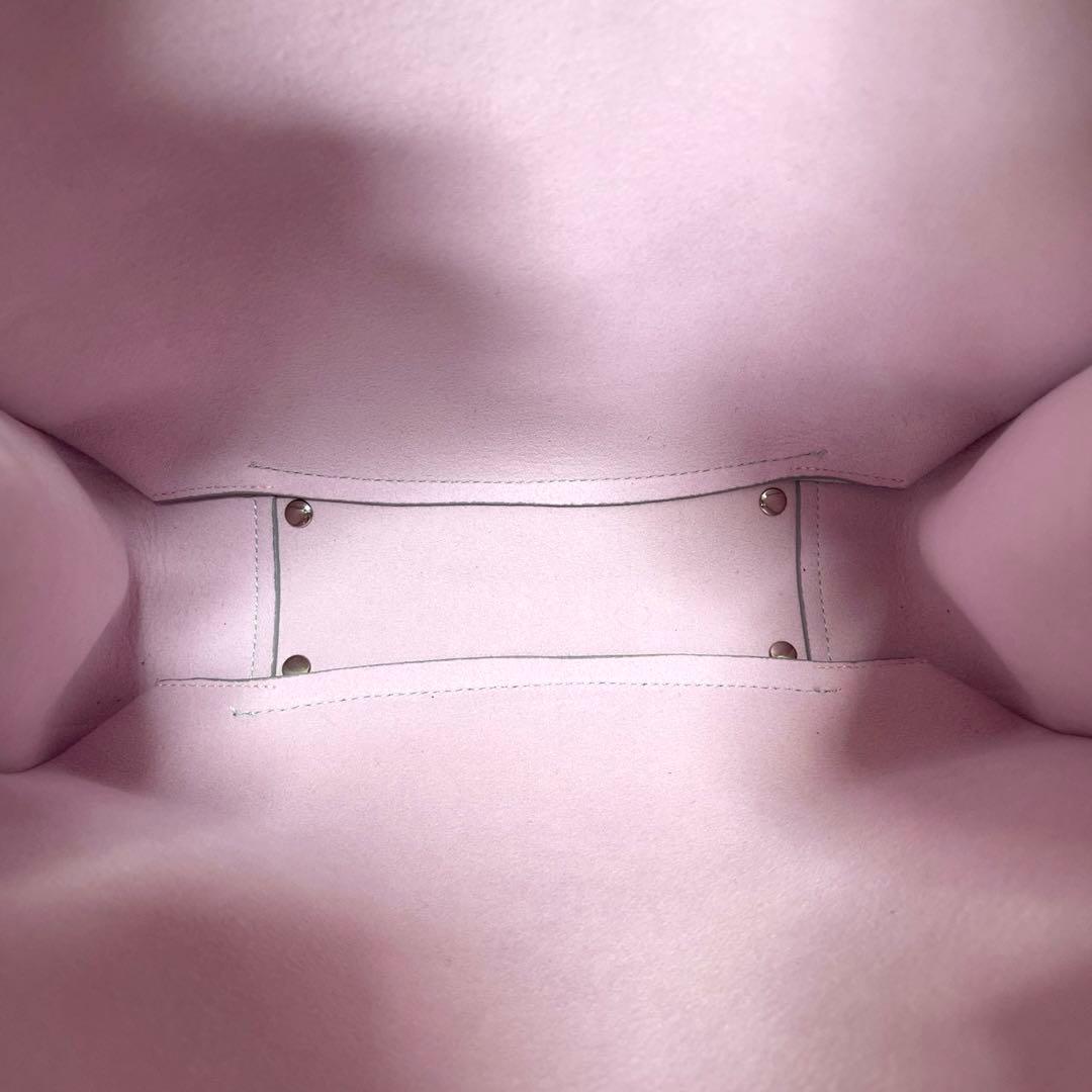 専用品MAURO GOVERNA ライトグレー レザー 肩掛け ハンドバッグ