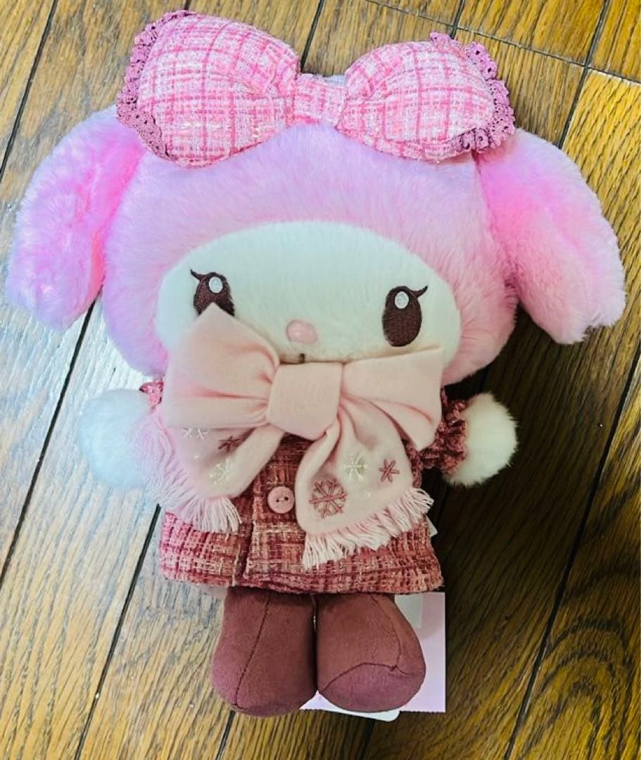 新品タグ付き 冬のおめかしデザインシリーズ マイメロディぬいぐるみ