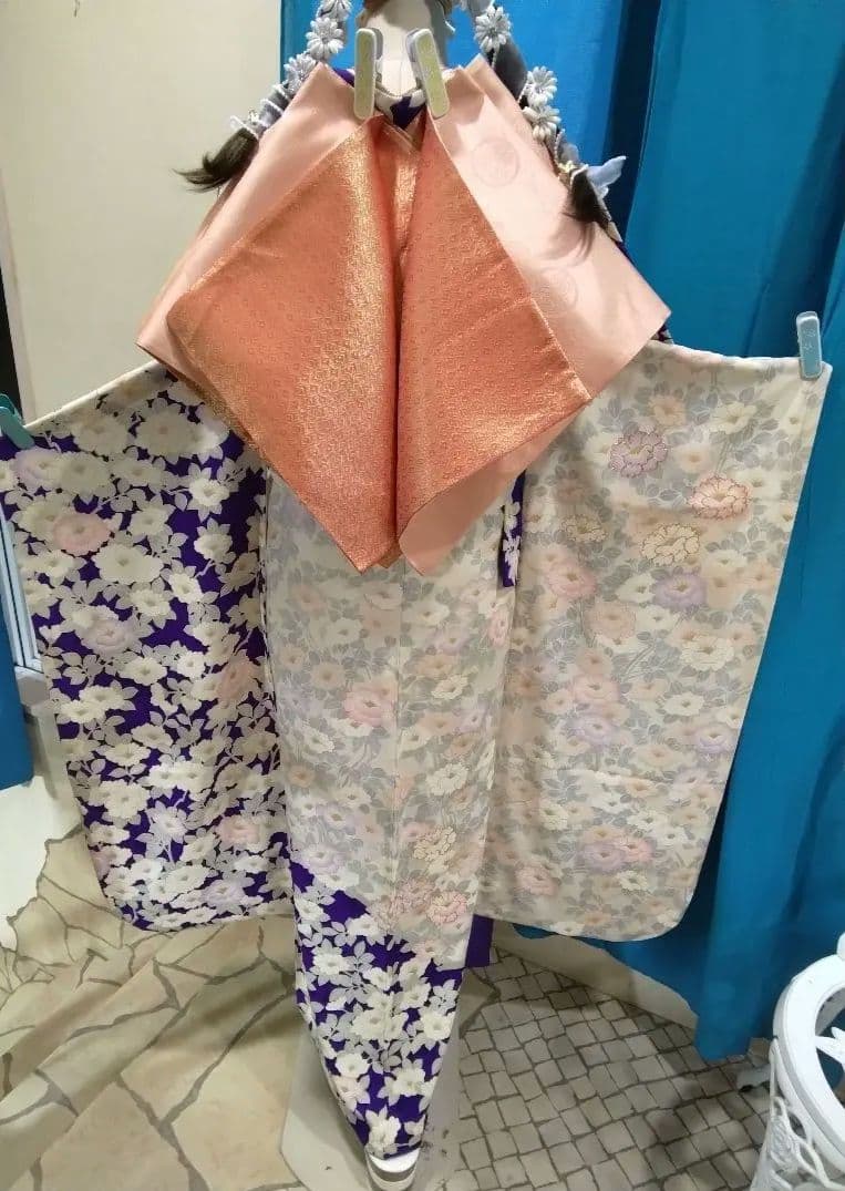 振袖フルセット、正絹振袖、成人式、重ね衿、帯揚げ帯締め、西陣京の袋帯、襦袢