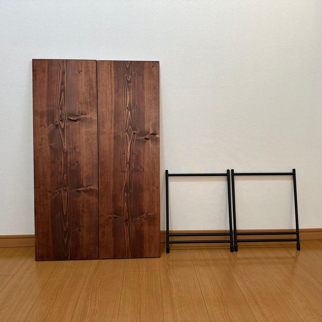 アイアンローテーブル　アイアンシェルフ　ローボード　什器　テキーラレッグ　板付