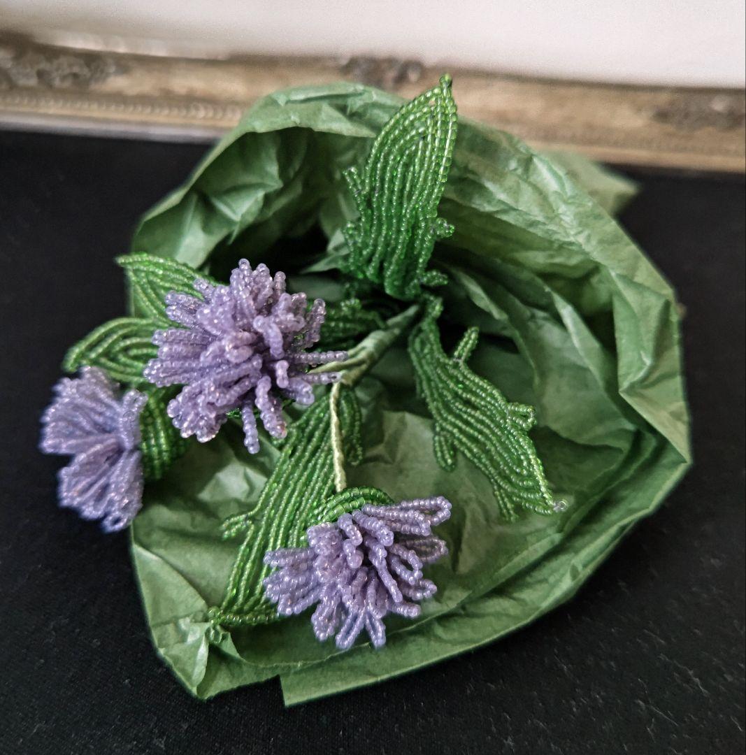 アンティーク　ビーズ　フラワー　フレンチビーズフラワー　H.P.DECO