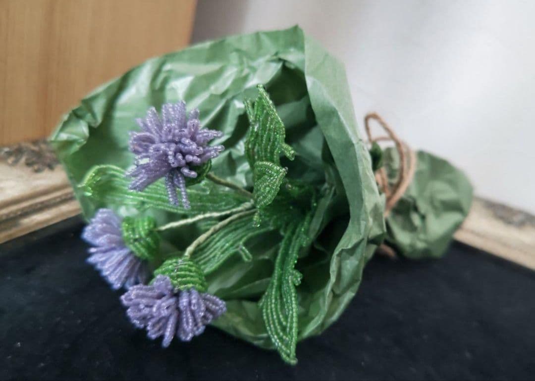 アンティーク　ビーズ　フラワー　フレンチビーズフラワー　H.P.DECO