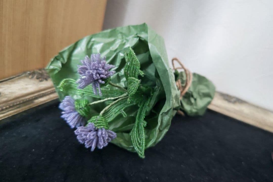 アンティーク　ビーズ　フラワー　フレンチビーズフラワー　H.P.DECO