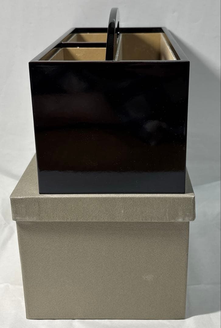 会津漆塗り荻にうずら　 卓上スタンド(折笠漆器店製)