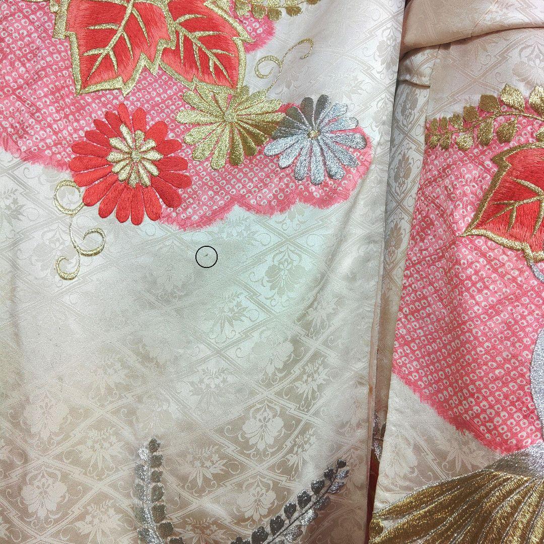 格安！　振袖フルセット　9点　成人式　結婚式　前撮り　白　ピンク　総刺繍　絞り柄