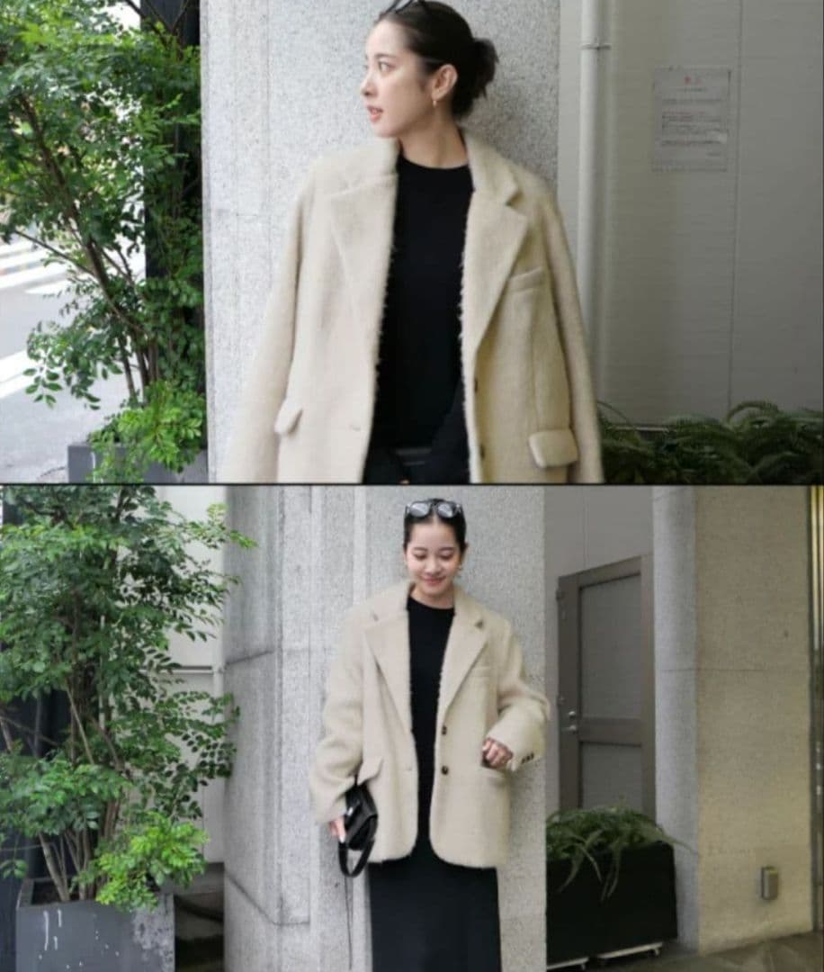 モヘアシャギージャケットコート-basementonline