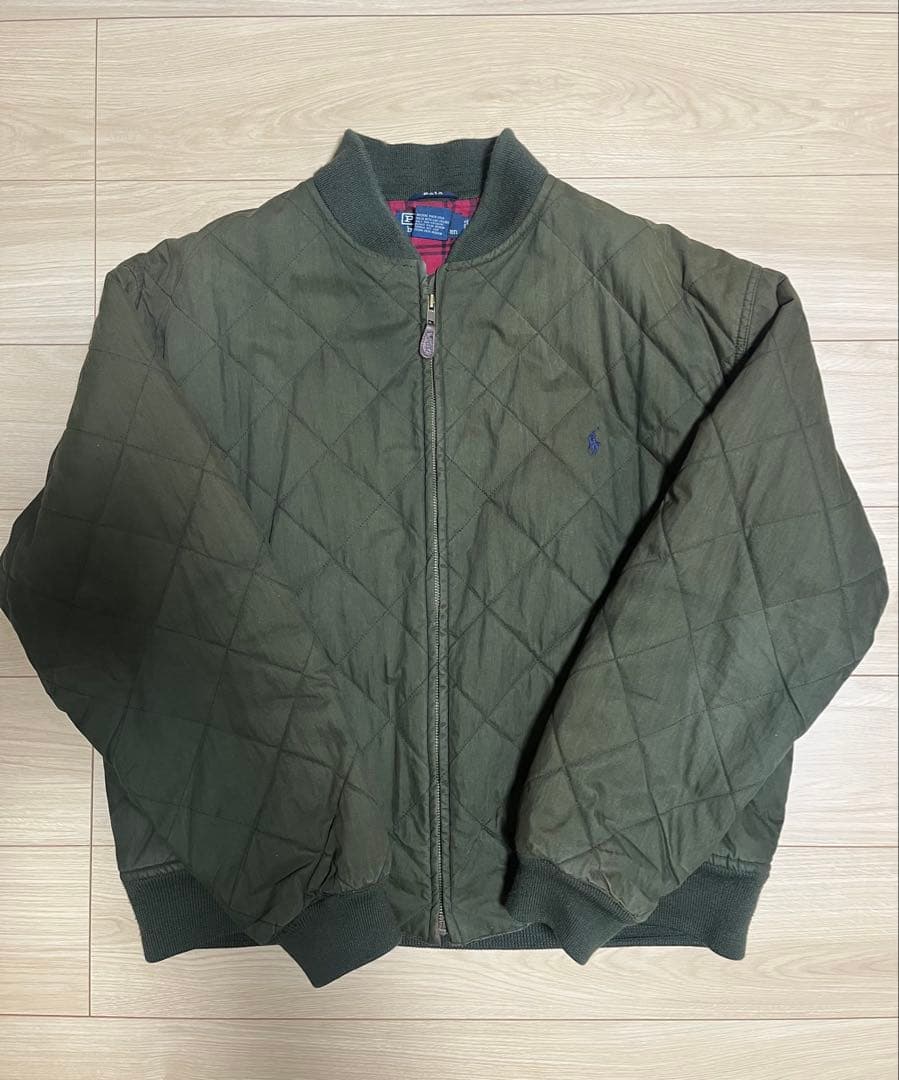 ラルフローレン　90sオイルド中綿キルティングジャケット