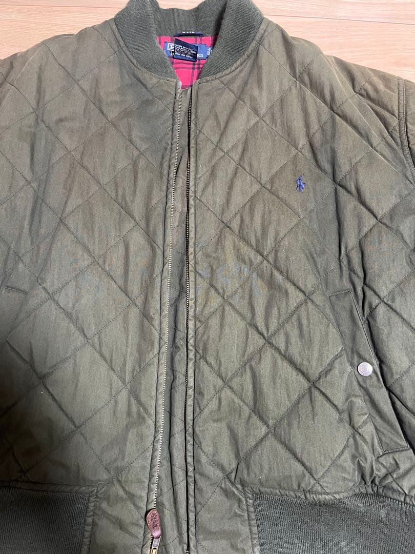 ラルフローレン　90sオイルド中綿キルティングジャケット
