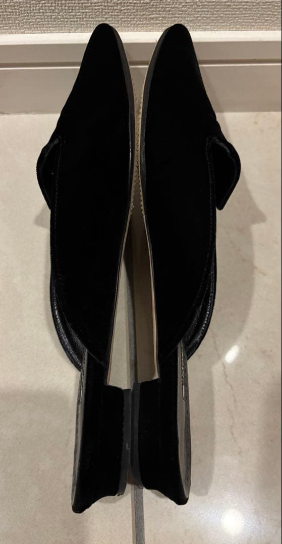 マノロブラニク 37 ブラック ベロア ミュール 靴 シューズ マノロ 黒