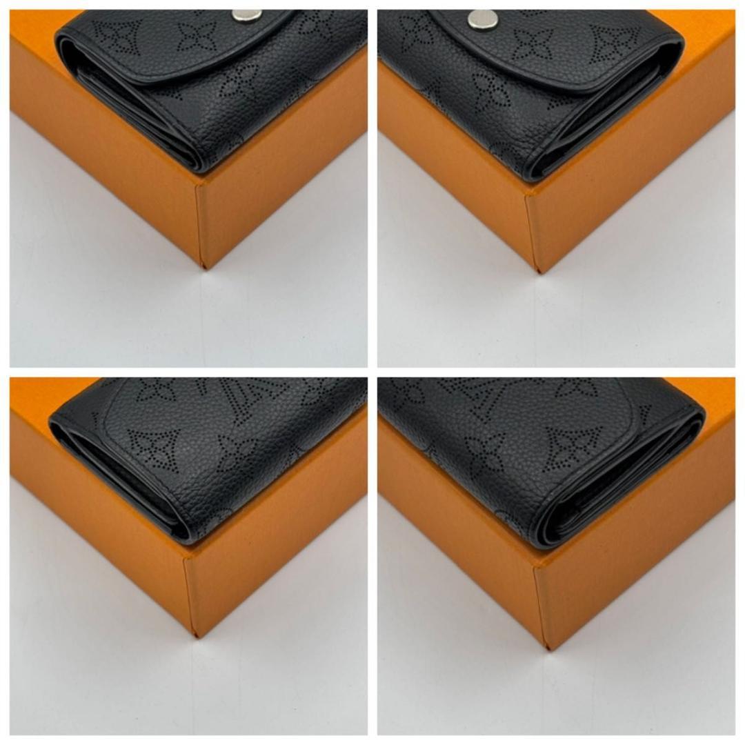 極美品 現行 ルイヴィトン マヒナ イリスXS 三つ折り財布 ノワール 黒