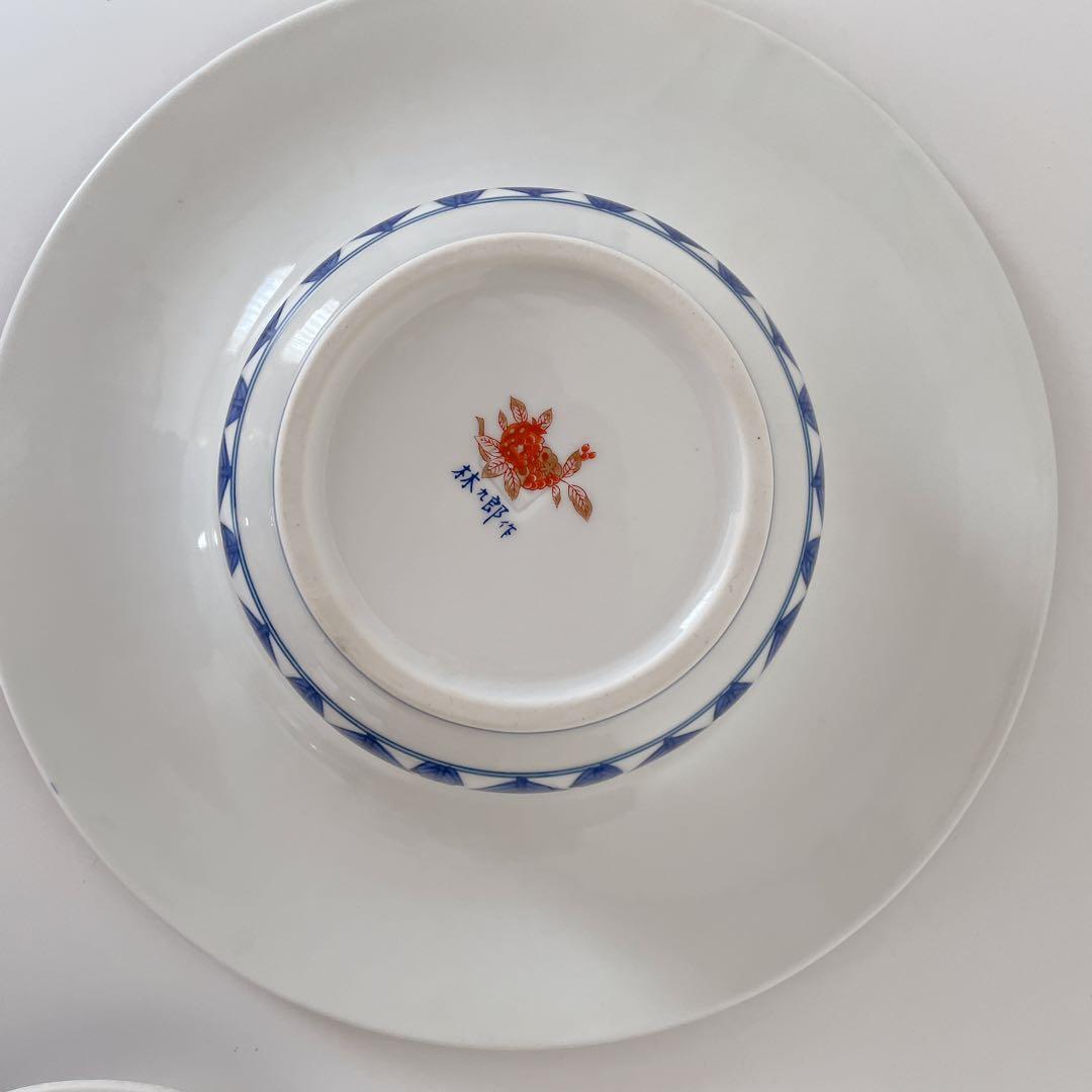 林九郎 献上錦菊割 灰皿古伊万里様式 古美術品 陶磁器 直径28 金彩 喫煙具