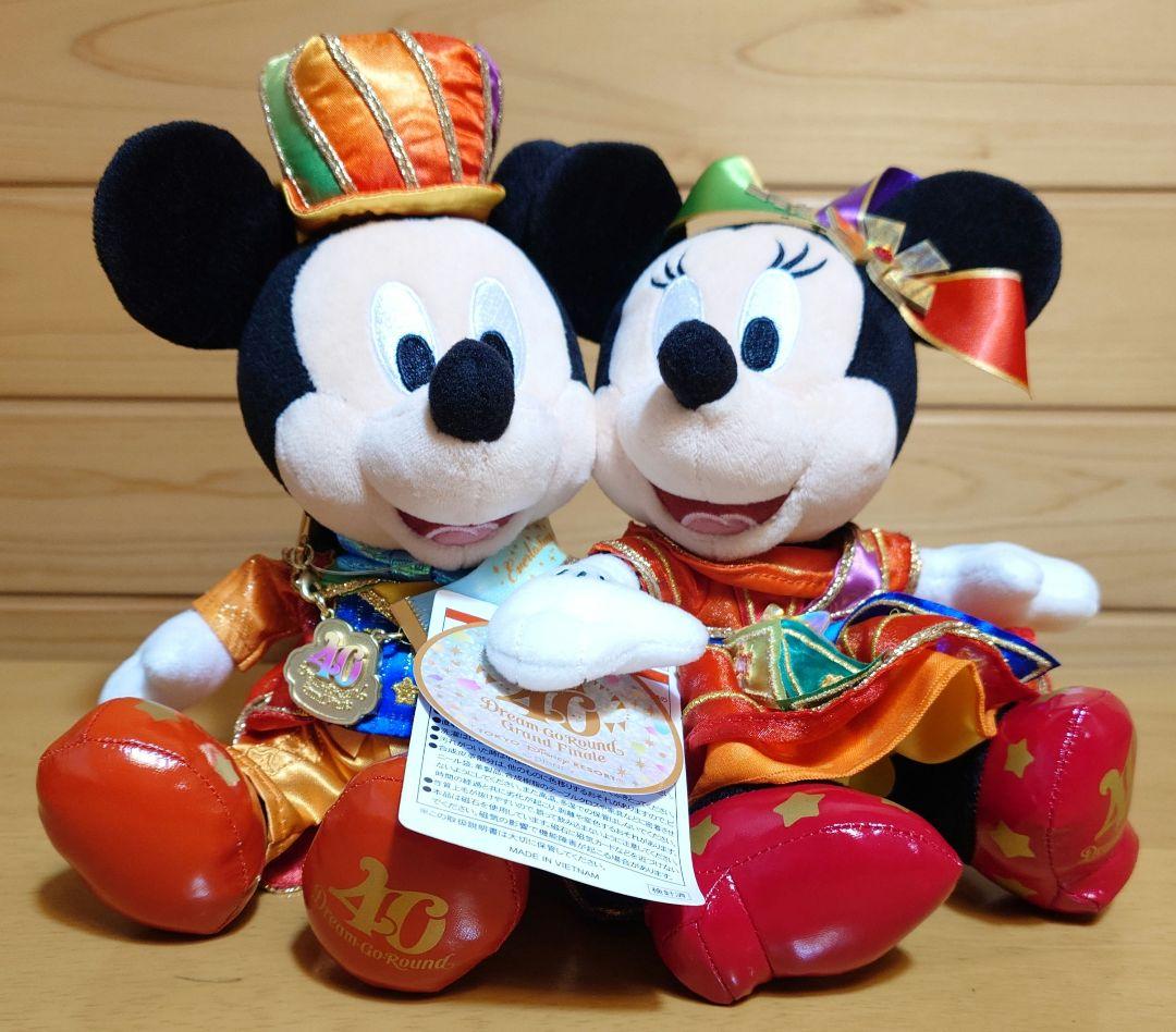 ディズニーDISNEYミッキーマウス＆ミニー記念品付ペアぬいぐるみ40周年新品