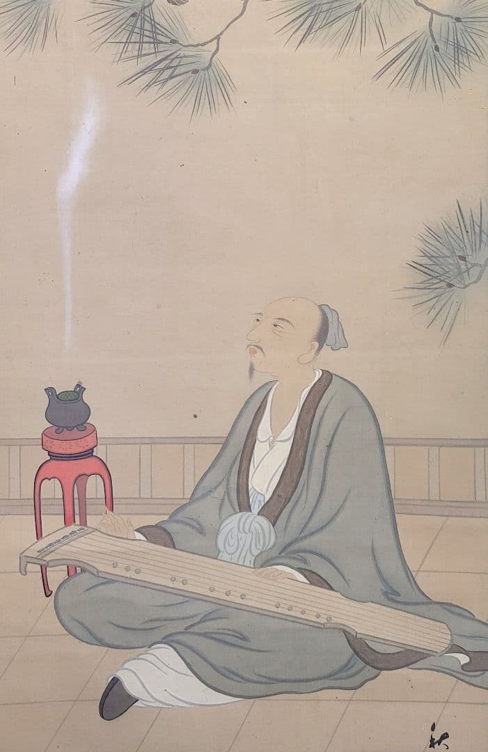 人物画　歴史画　仙人図　秋江銘　箱無し　書画、骨董品、美術品