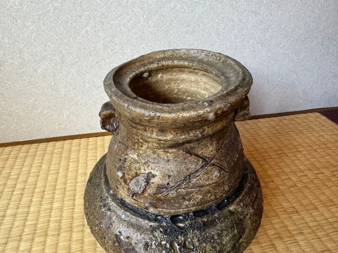 大名品　古伊賀　破袋水指　桃山〜江戸初期