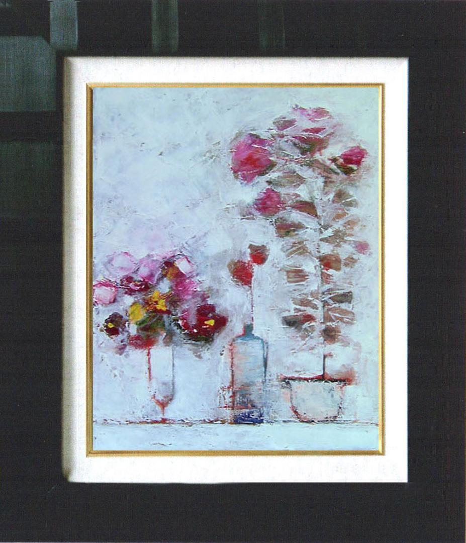 油絵 菅家令子 絵 絵画 インテリア uF6-071102 花