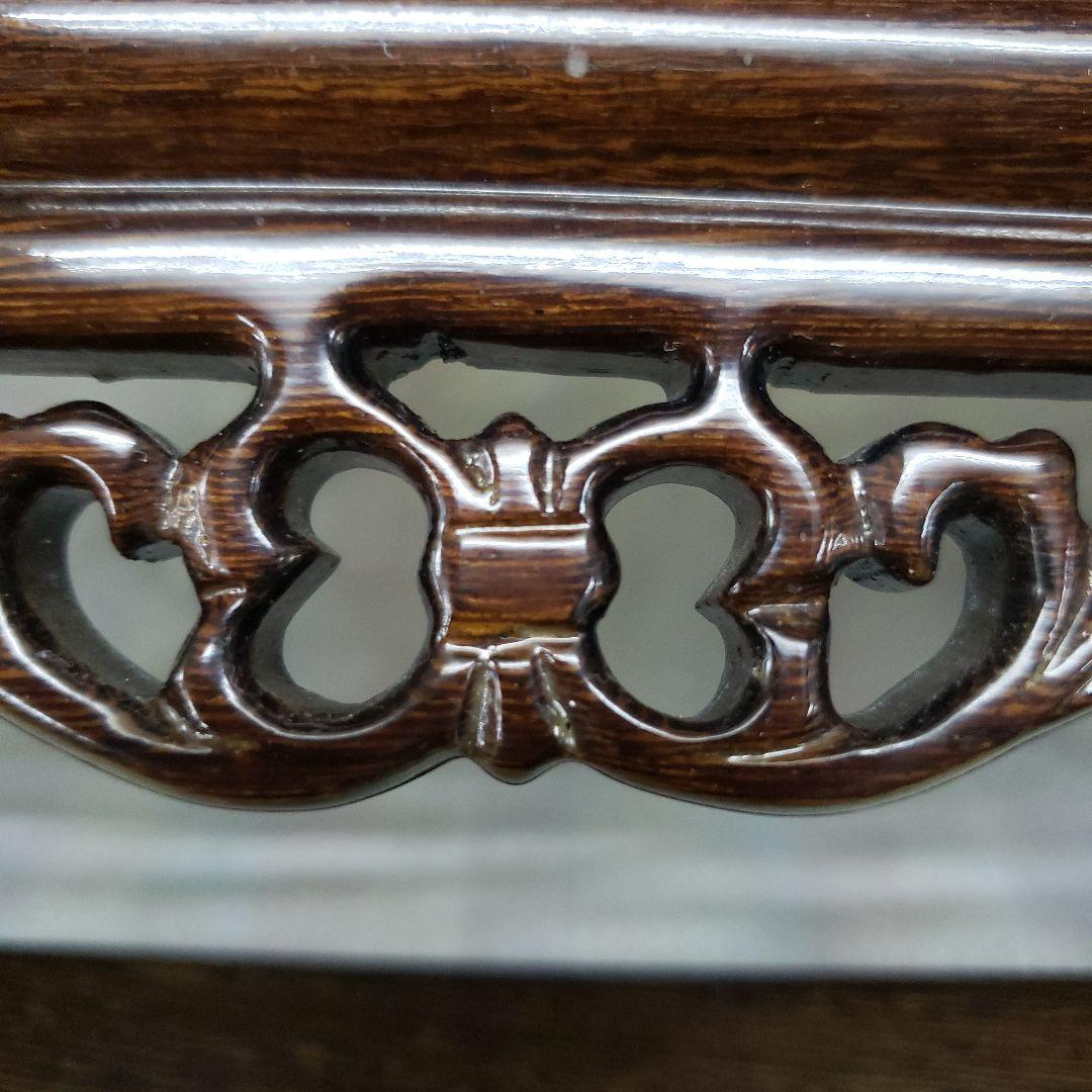 蔵出し特価　鉄刀木(たがやさん)本金蒔絵飾り台作家物　面取りガラスカバー付き