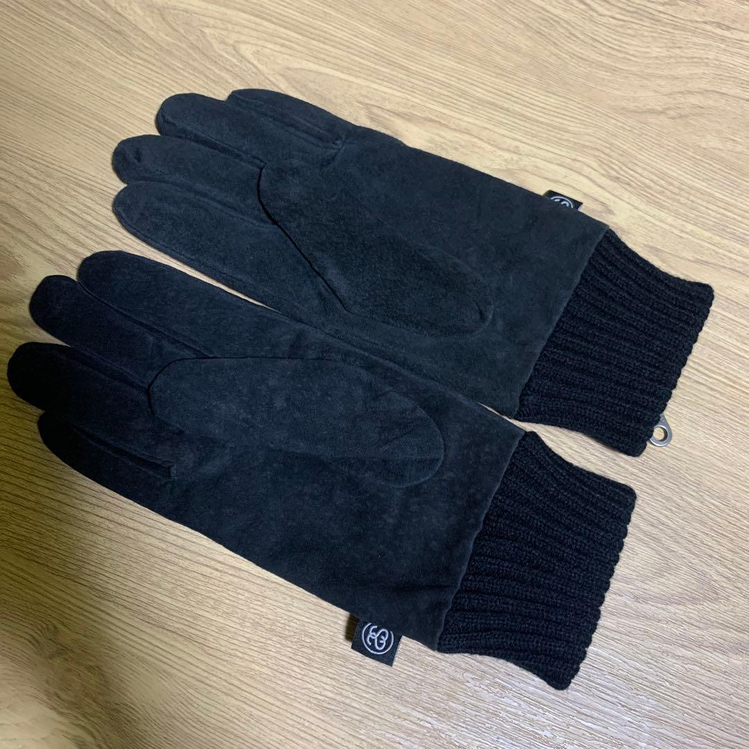 old stussy 手袋 ss link シャネルロゴ ブラック レザー