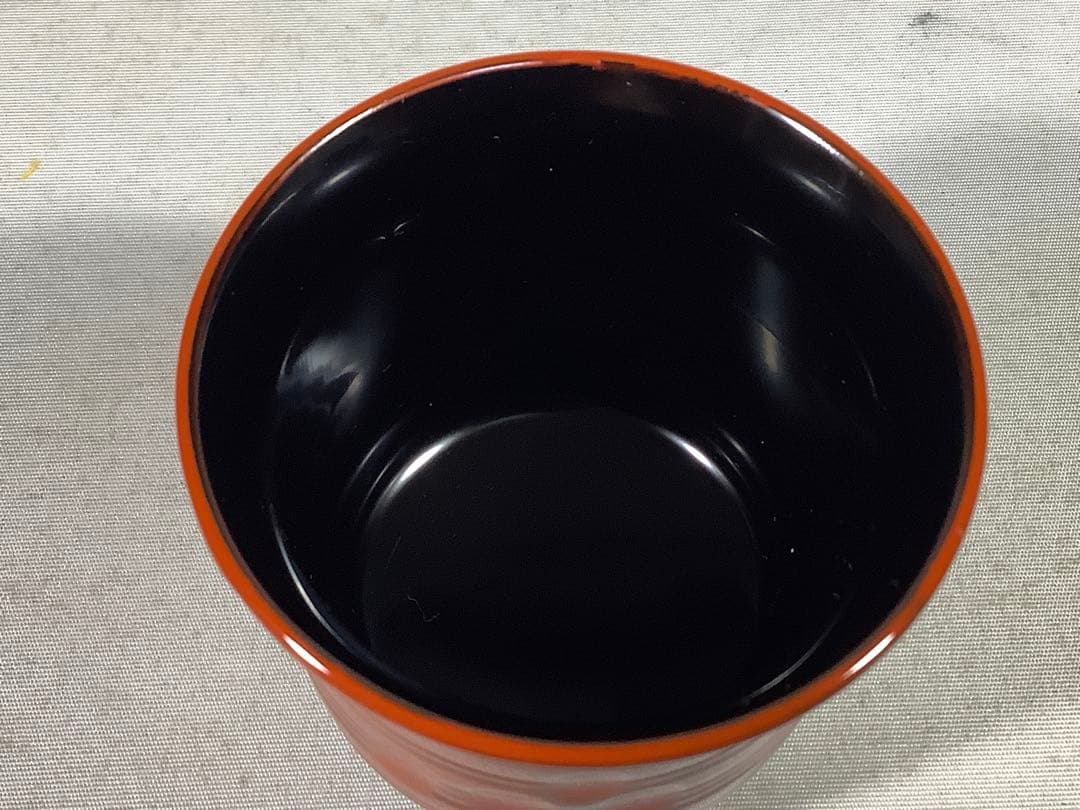 亀甲根来塗　小吸物椀　葵春　茶会席　茶道具