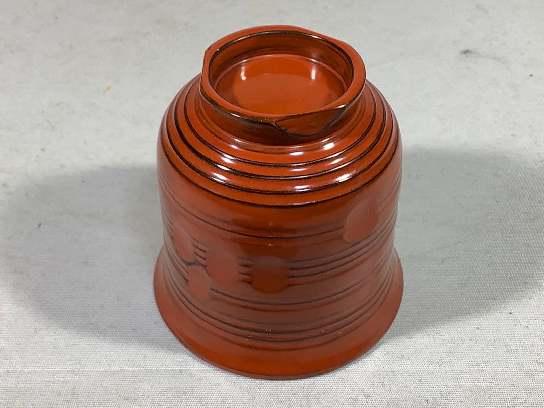 亀甲根来塗　小吸物椀　葵春　茶会席　茶道具