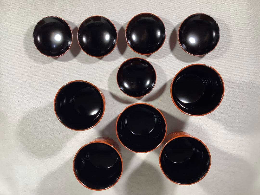 亀甲根来塗　小吸物椀　葵春　茶会席　茶道具