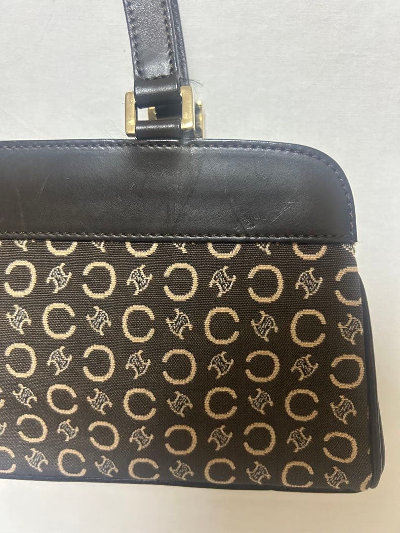 セリーヌ　CELINE マカダム柄 ハンドバッグ ブラウン