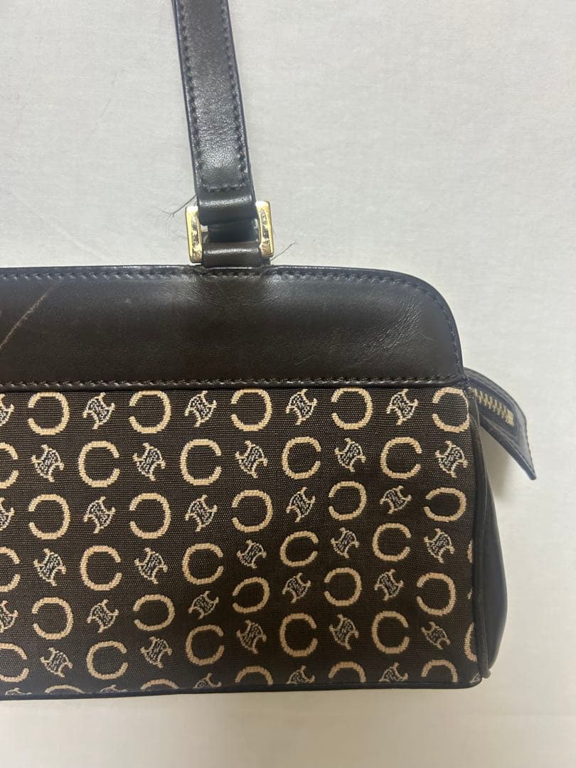 セリーヌ　CELINE マカダム柄 ハンドバッグ ブラウン