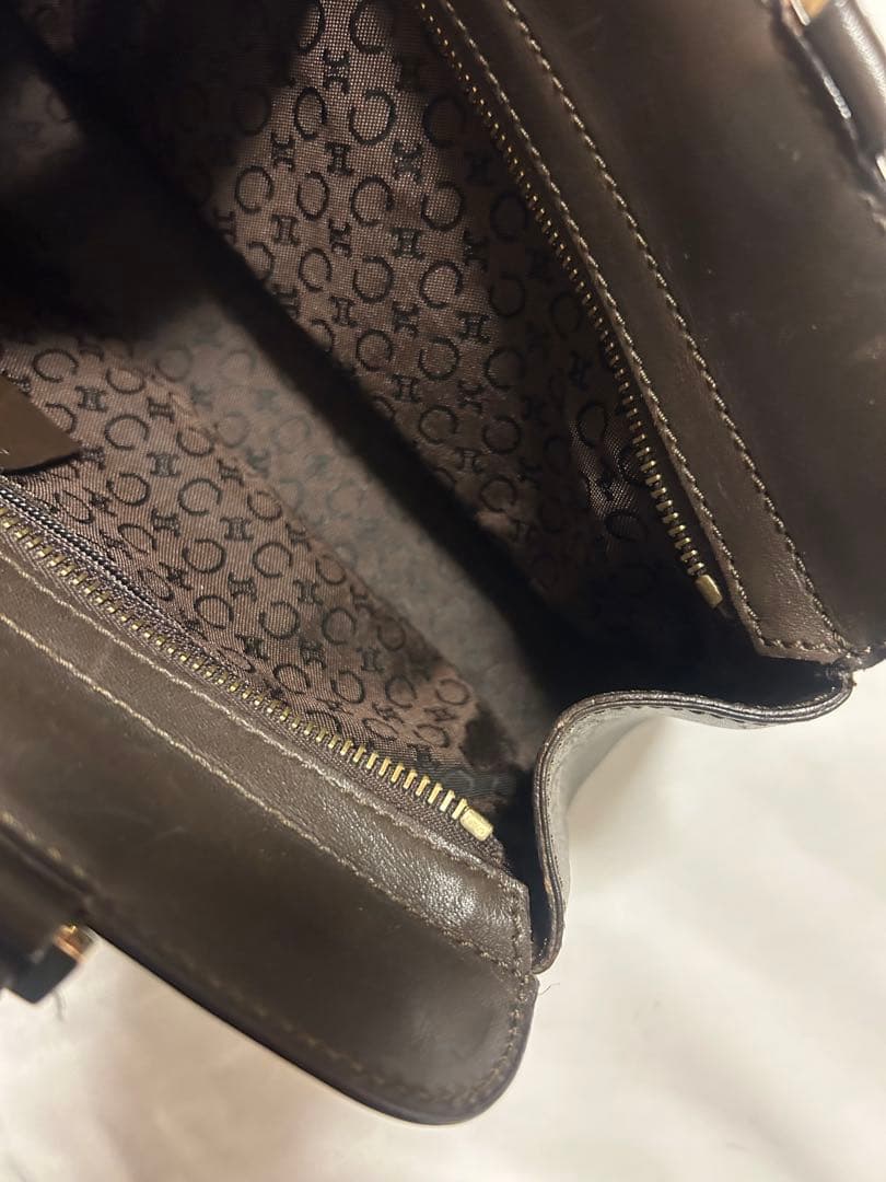 セリーヌ　CELINE マカダム柄 ハンドバッグ ブラウン