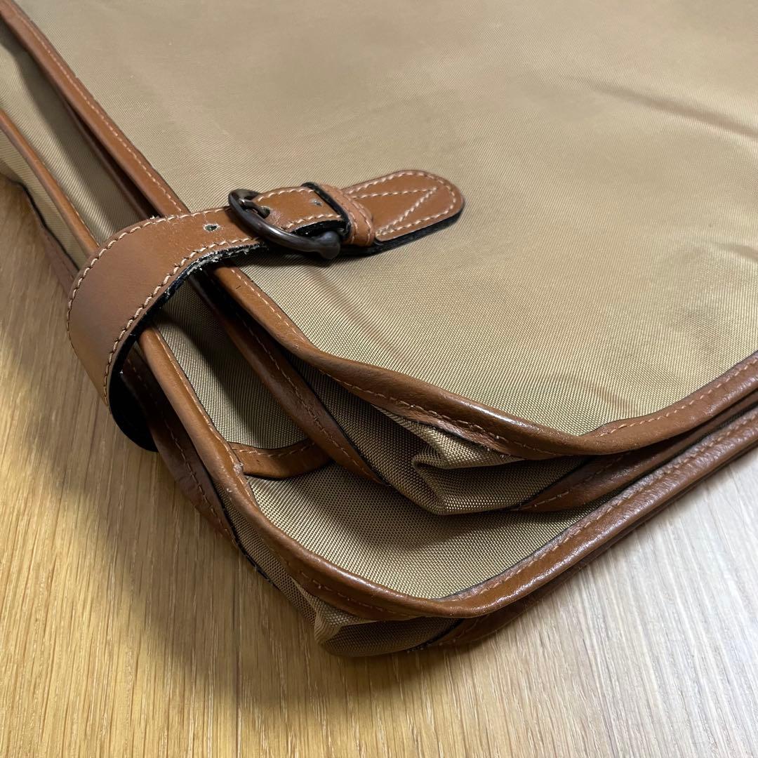 LANCEL ランセル ガーメントバッグ ナイロン レザー ベージュ