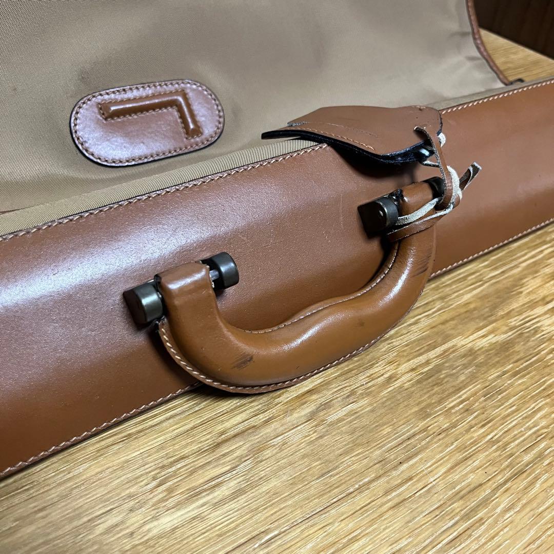 LANCEL ランセル ガーメントバッグ ナイロン レザー ベージュ