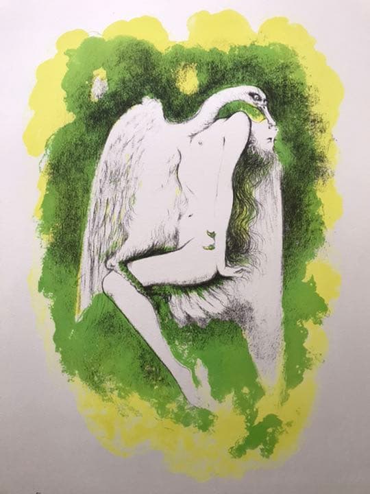 ★J5★古沢岩美「レダ」リトグラフ　限定品