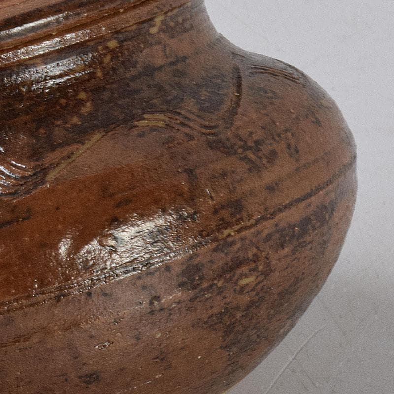 茶道具　瀬戸焼　南山窯　田沼起八郎作　渋紙手　茶入　仕覆付　共箱　V　8581