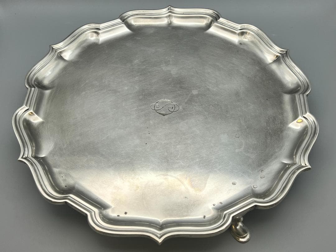 マッピン&ウェッブ／純銀 スターリングシルバー／トレイ　重612g