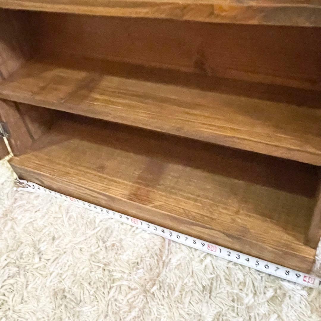 木製 ショーケース　コレクションボックス 飾り棚　アンティーク 透明ガラスラック