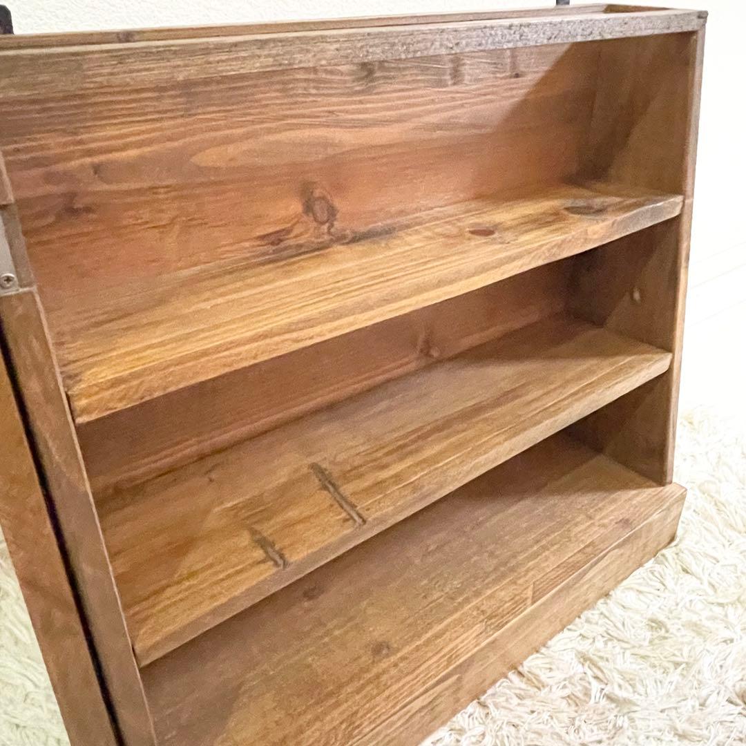 木製 ショーケース　コレクションボックス 飾り棚　アンティーク 透明ガラスラック