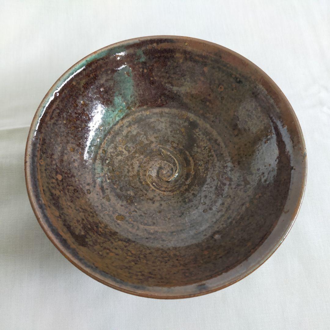 茶道茶碗　膳所焼　平茶碗【中古美品】