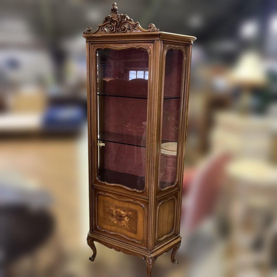 【象嵌】キャビネット◆ヴィンテージ◇程度良好◆鍵付き◇