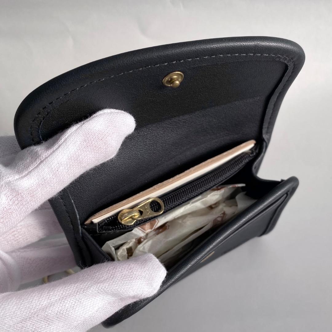 ②【オールドコーチ COACH ケース　ネイビー】小銭入れ　財布　名刺入れ