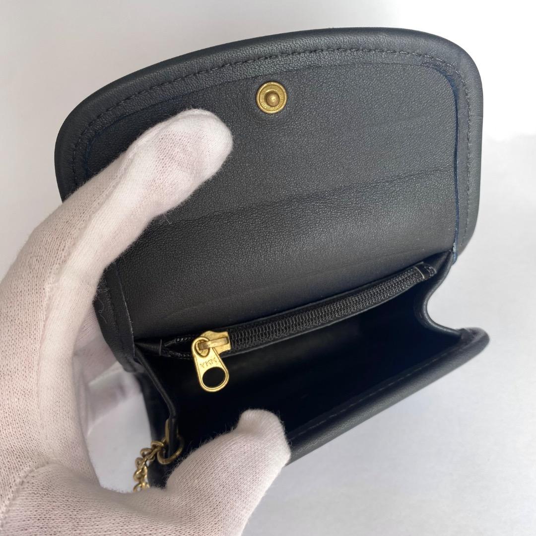 ②【オールドコーチ COACH ケース　ネイビー】小銭入れ　財布　名刺入れ