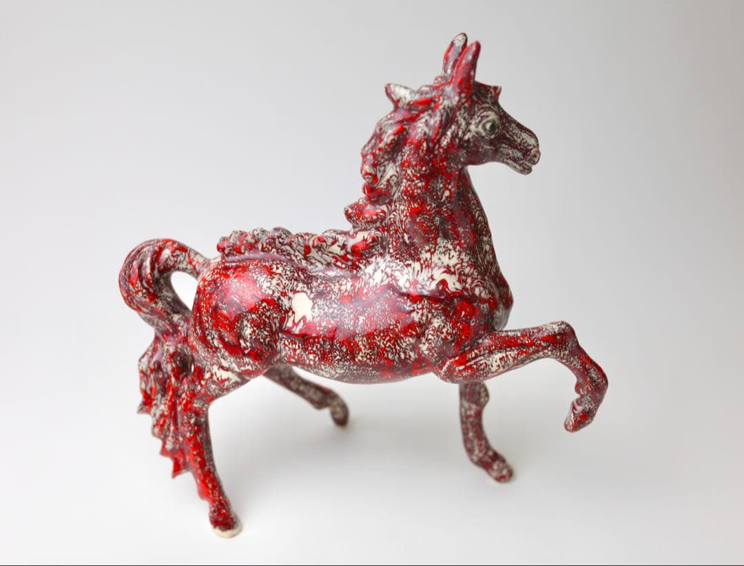 箕面焼　松田箕山　馬　置き物