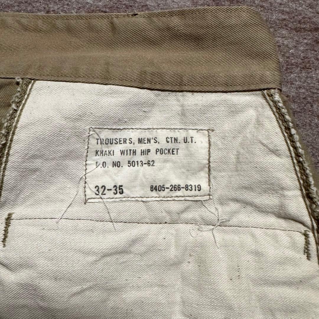 USMC チノパン カーキ フラップポケット トラウザーズ 米軍 実物 60s
